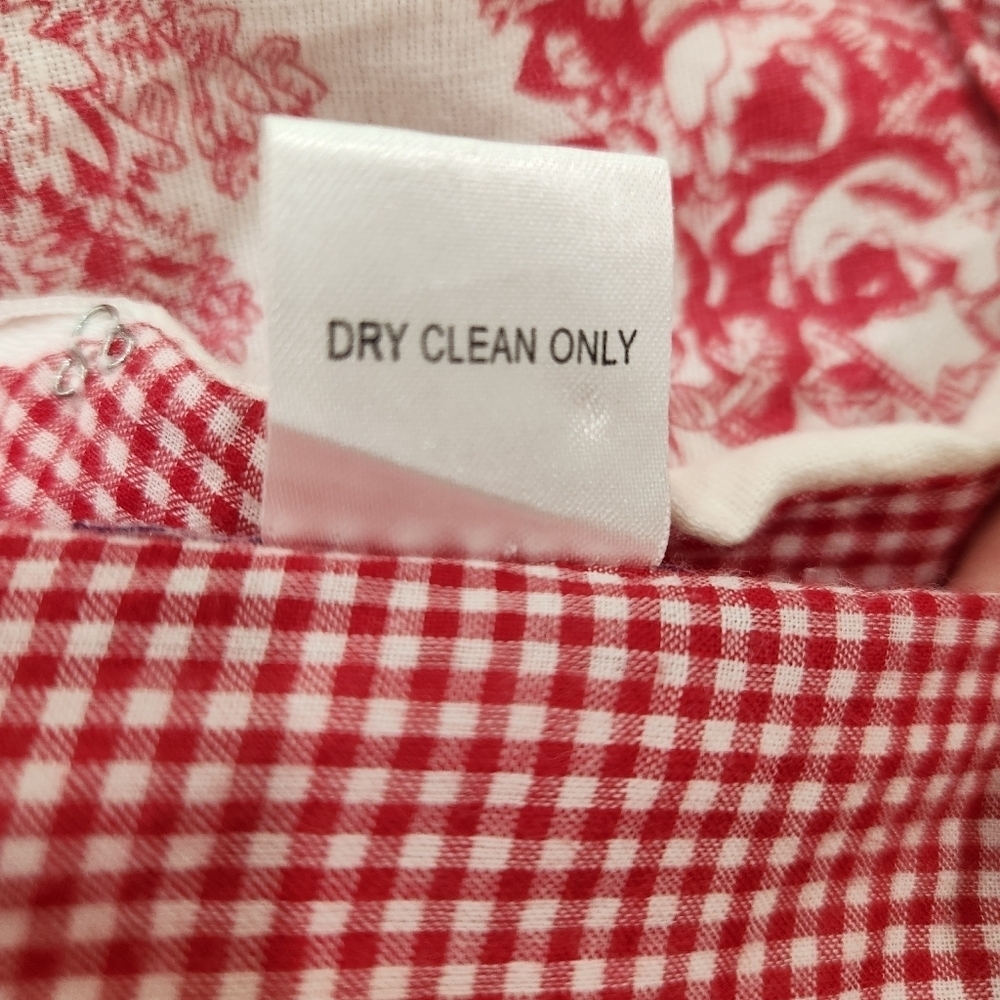 Vintage Sam TY Y2K Toile Linen Midi Dress White/Pink US Womens 10 - Picture 6 of 9